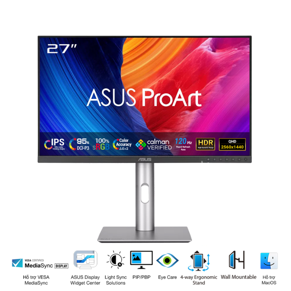 Màn Hình Đồ Họa ASUS ProArt PA278QGV (27inch/ IPS/ 2K/ 120Hz/ 5ms/ Speaker)